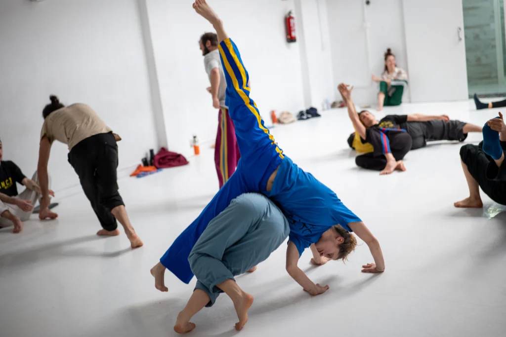 People dancing contact improvisation in Madrid
